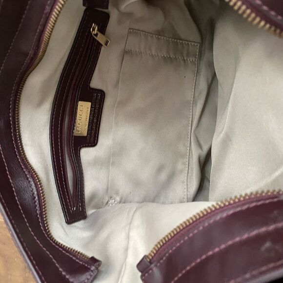 Iacucci Bordeaux Leather Patchwork Strap Hobo Shoulder Bag Purse Italy - Picture 6 of 9